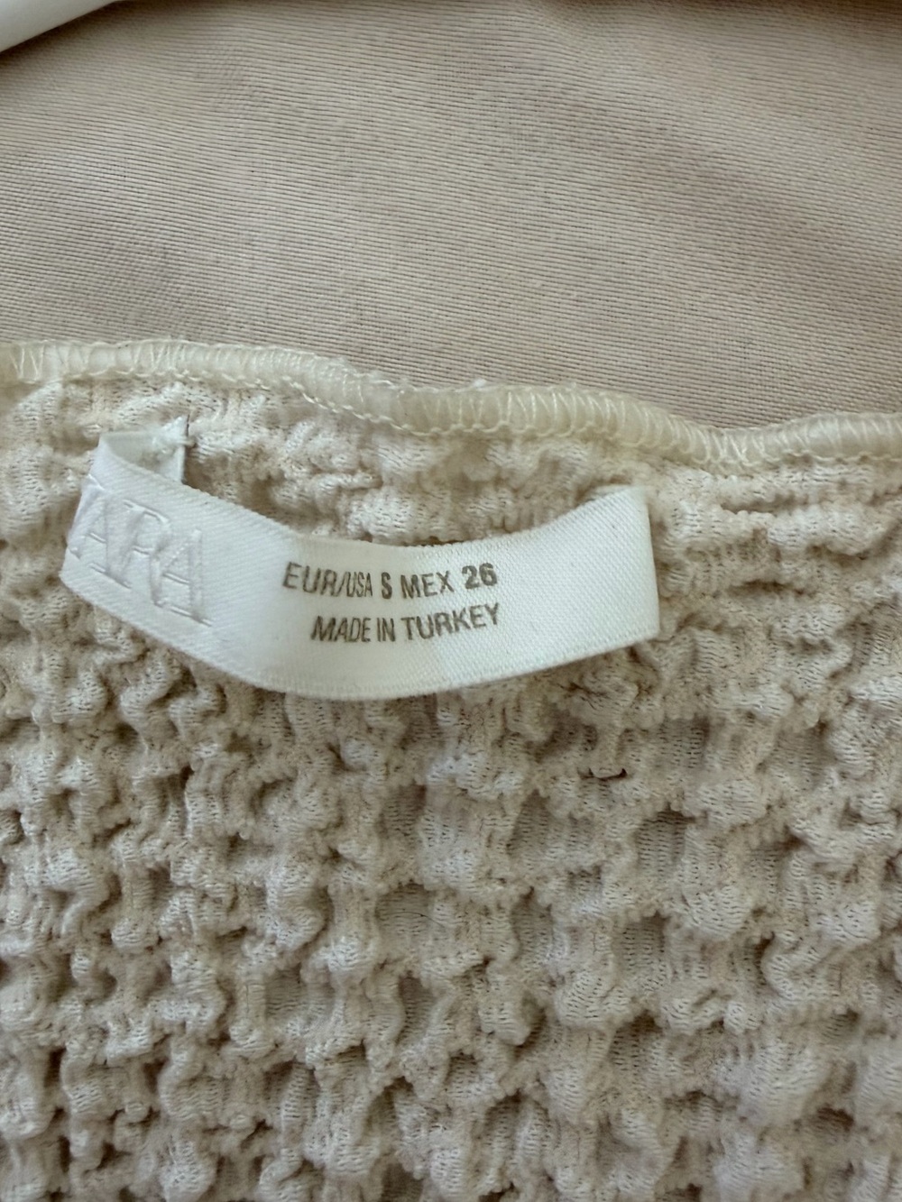 Zara Off-White Crochet Knit Tank